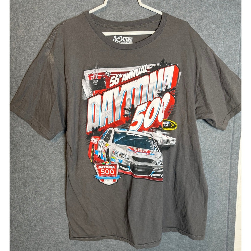 NASCAR T-Shirt XL Gray 56th Annual Daytona 500 Champions Graphic Tee Racing 2014